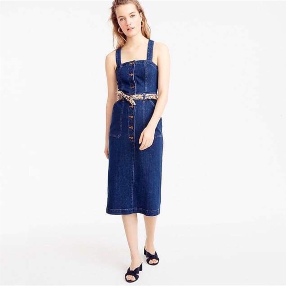 J crew apron denim dress